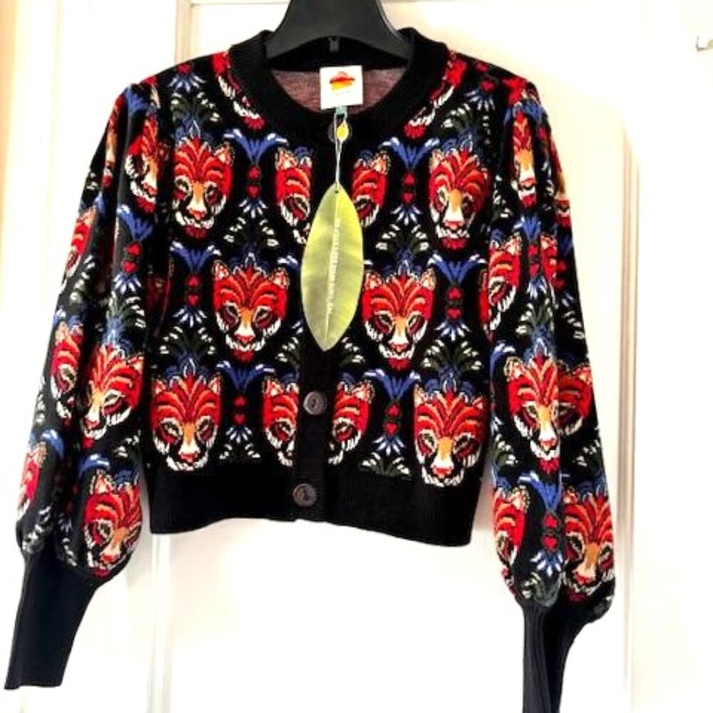 FARM Rio Black Boho Panther Cardigan - Picture 16 of 16